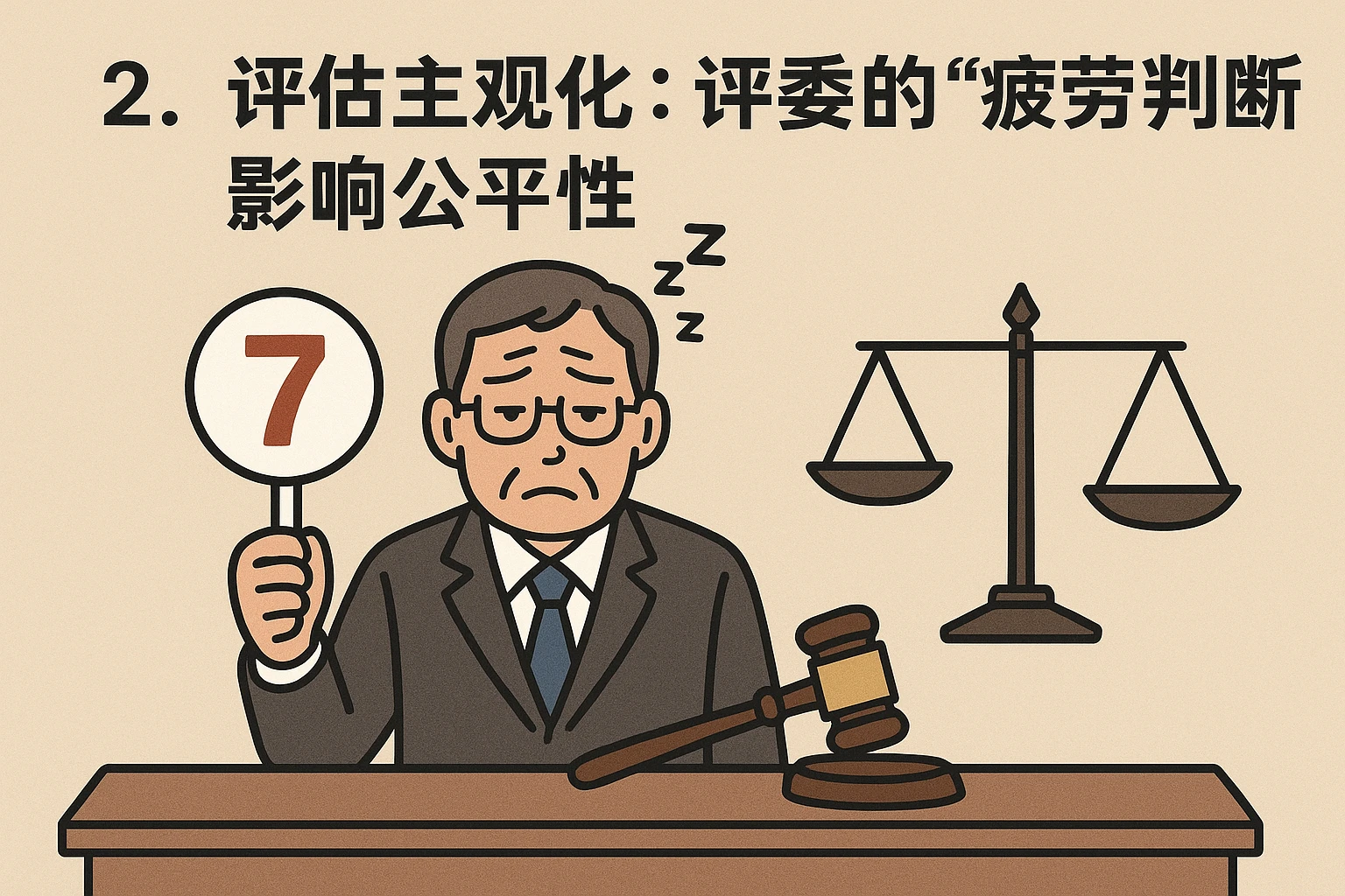2. 评估主观化：评委的“疲劳判断”影响公平性