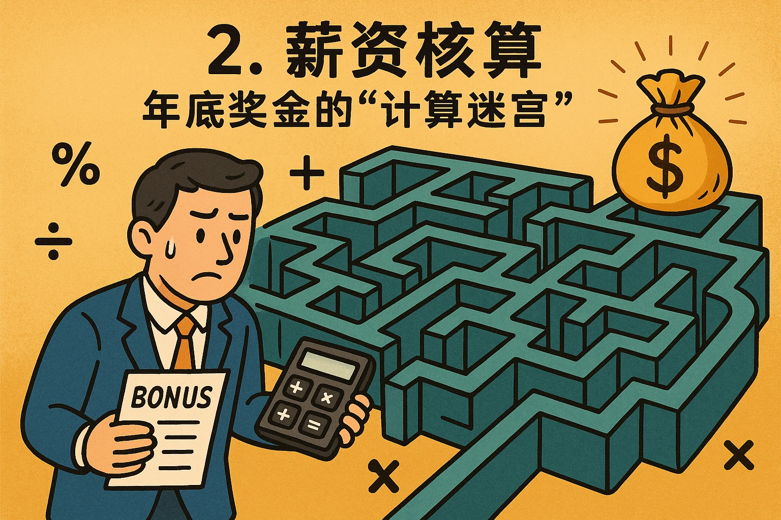 2. 薪资核算：年底奖金的“计算迷宫”