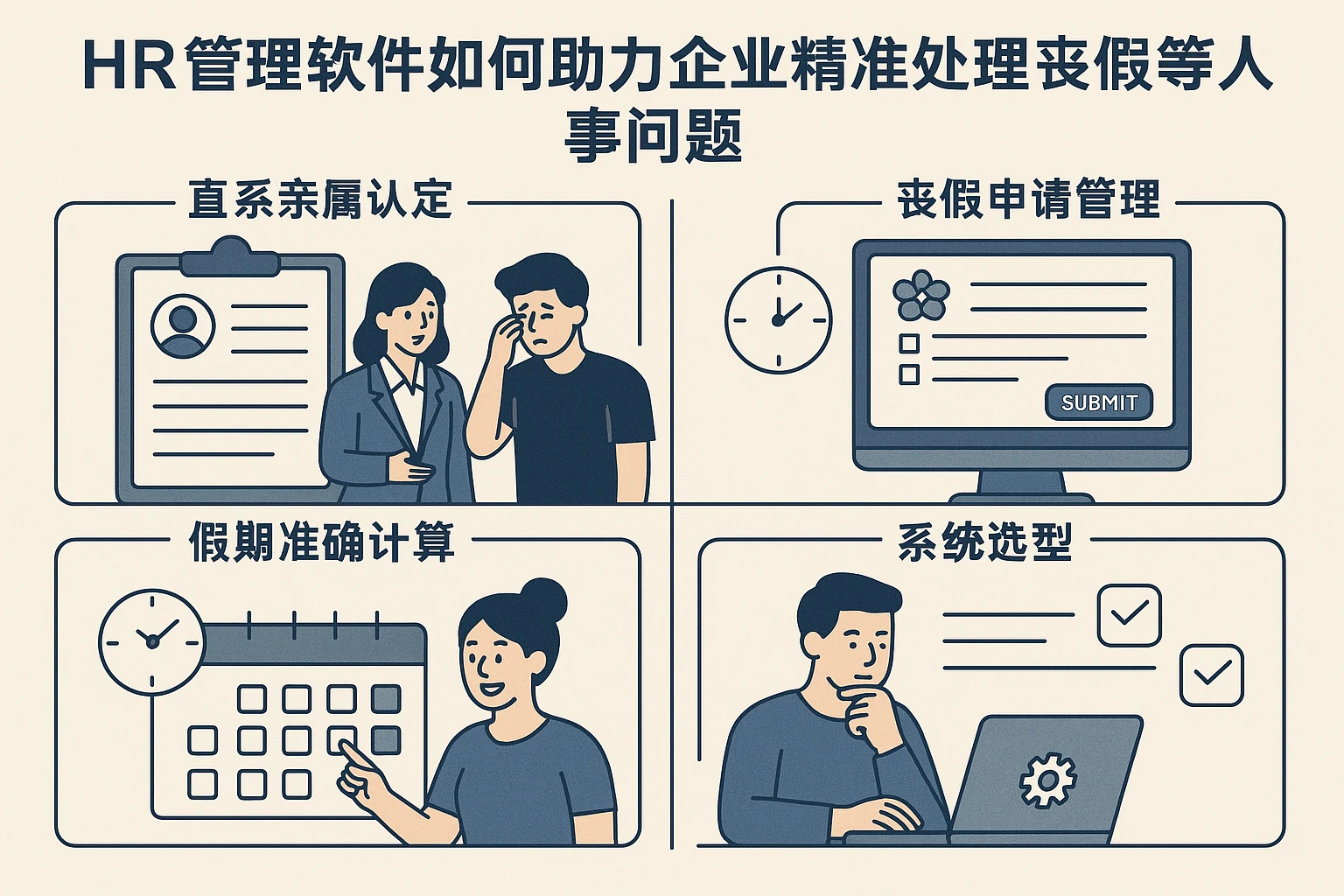 HR管理软件如何助力企业精准处理丧假等人事问题——从直系亲属认定到系统选型的全流程解析