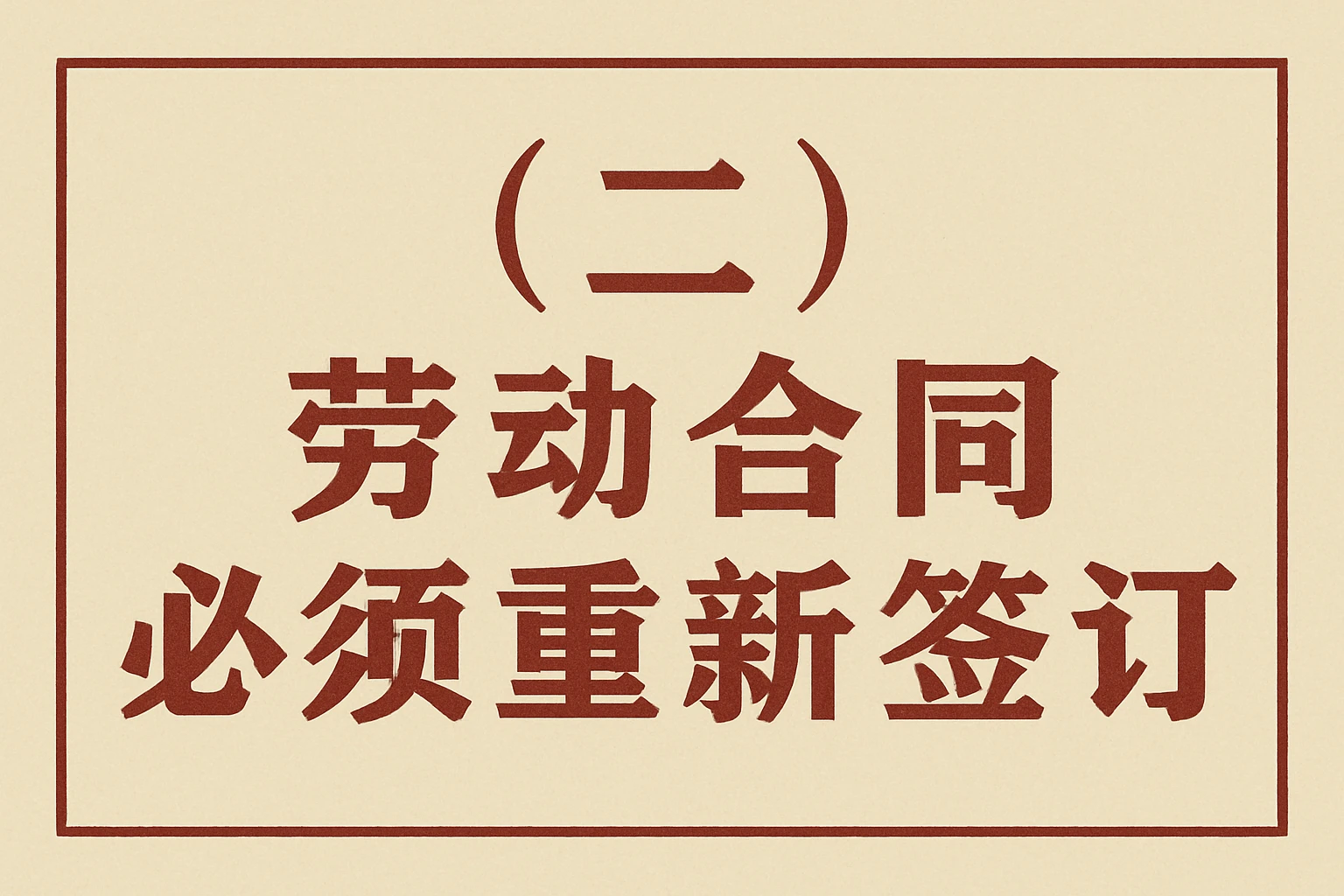 （二）劳动合同：必须重新签订