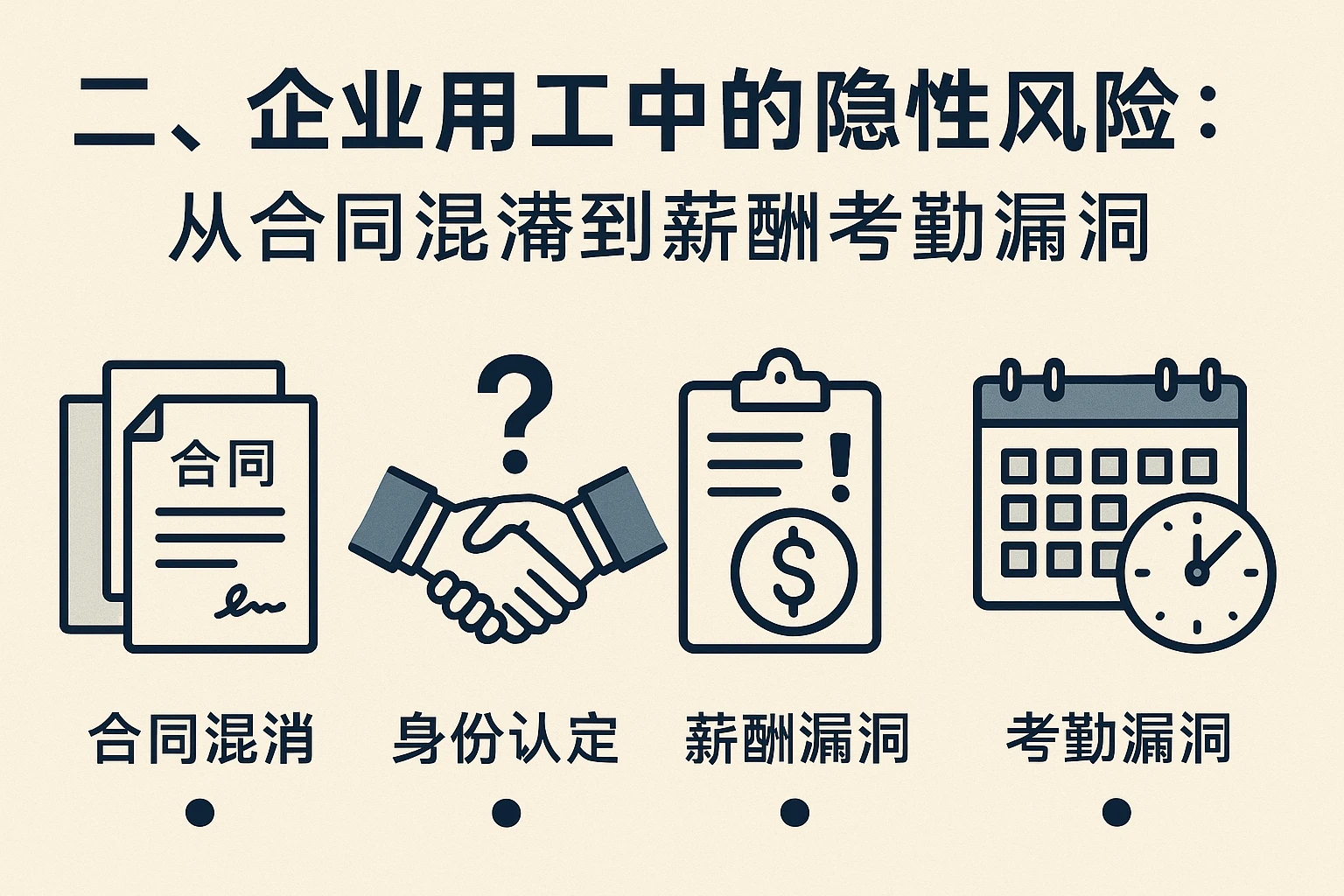 二、企业用工中的隐性风险：从合同混淆到薪酬考勤漏洞