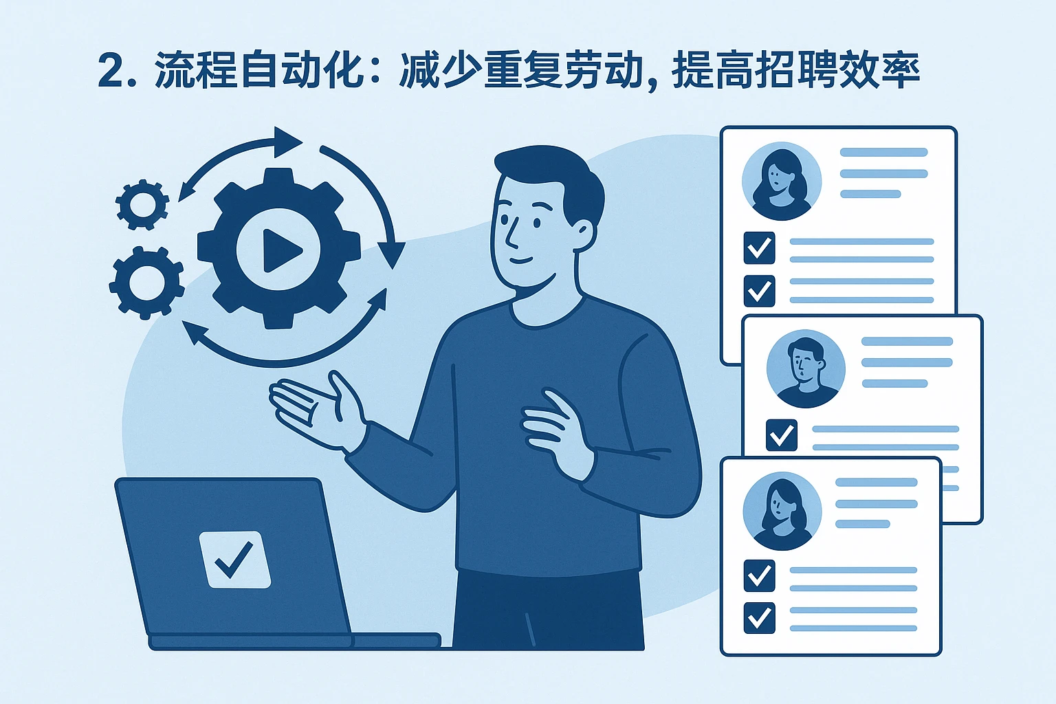 2. 流程自动化：减少重复劳动，提高招聘效率