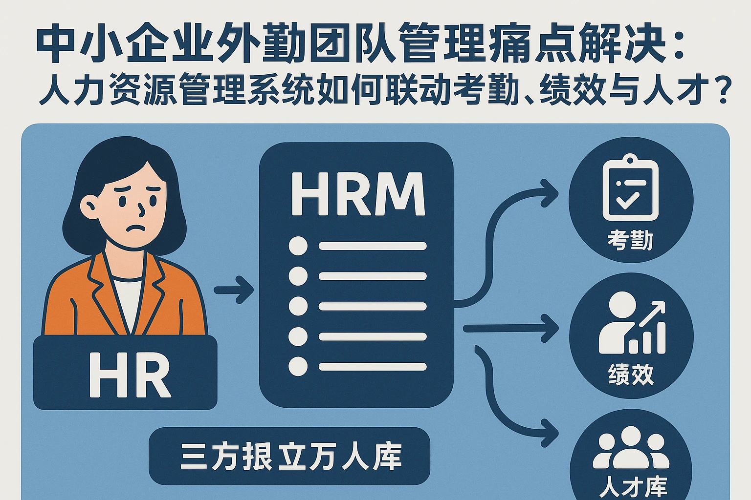 中小企业外勤团队管理痛点解决：人力资源管理系统如何联动考勤、绩效与人才库？