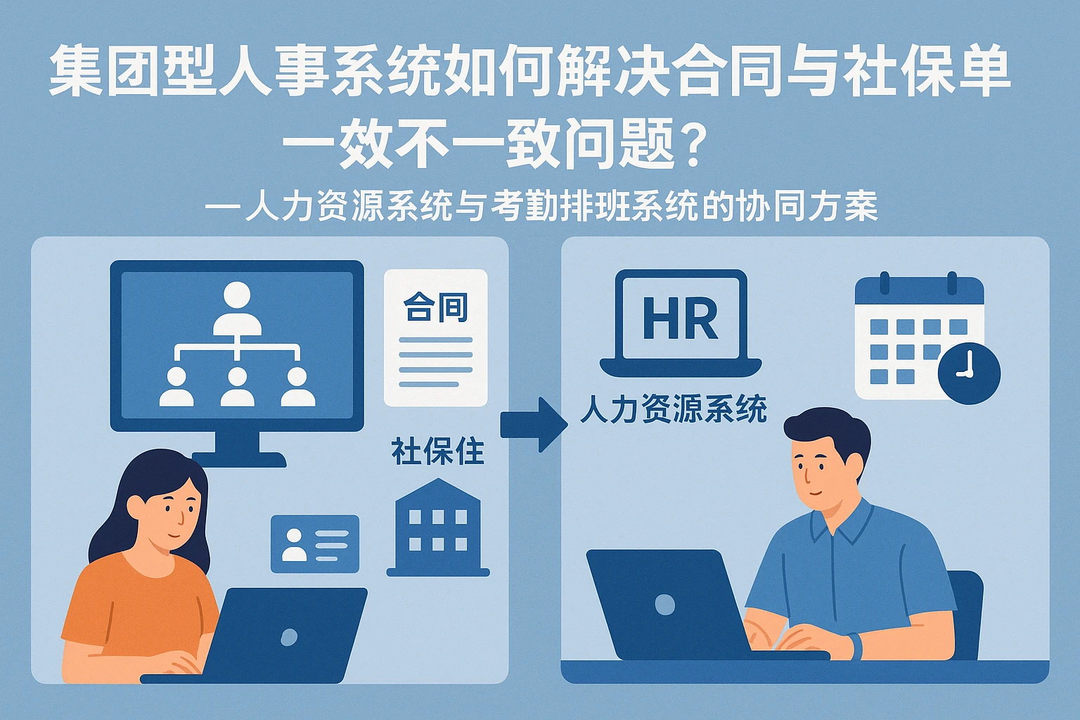 集团型人事系统如何解决合同与社保单位不一致问题？——人力资源系统与考勤排班系统的协同方案