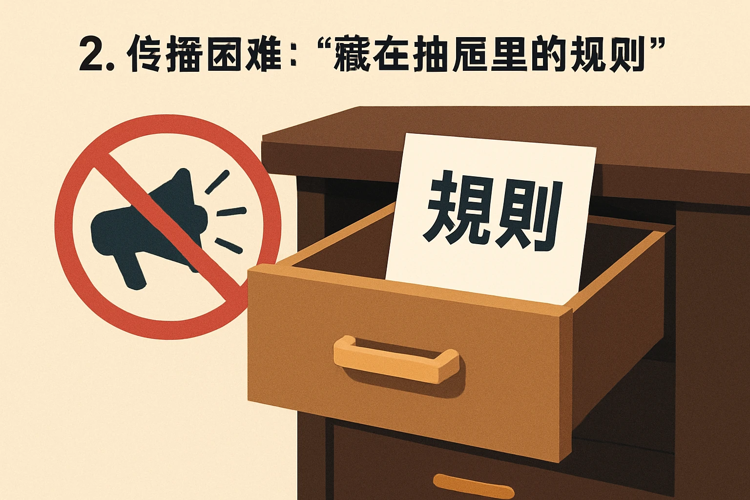 2. 传播困难：“藏在抽屉里的规则”