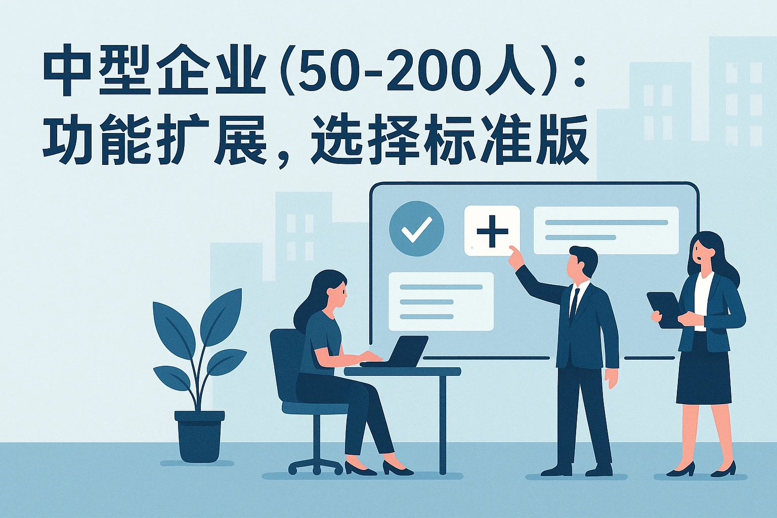 2. 中型企业（50-200人）：功能扩展，选择标准版