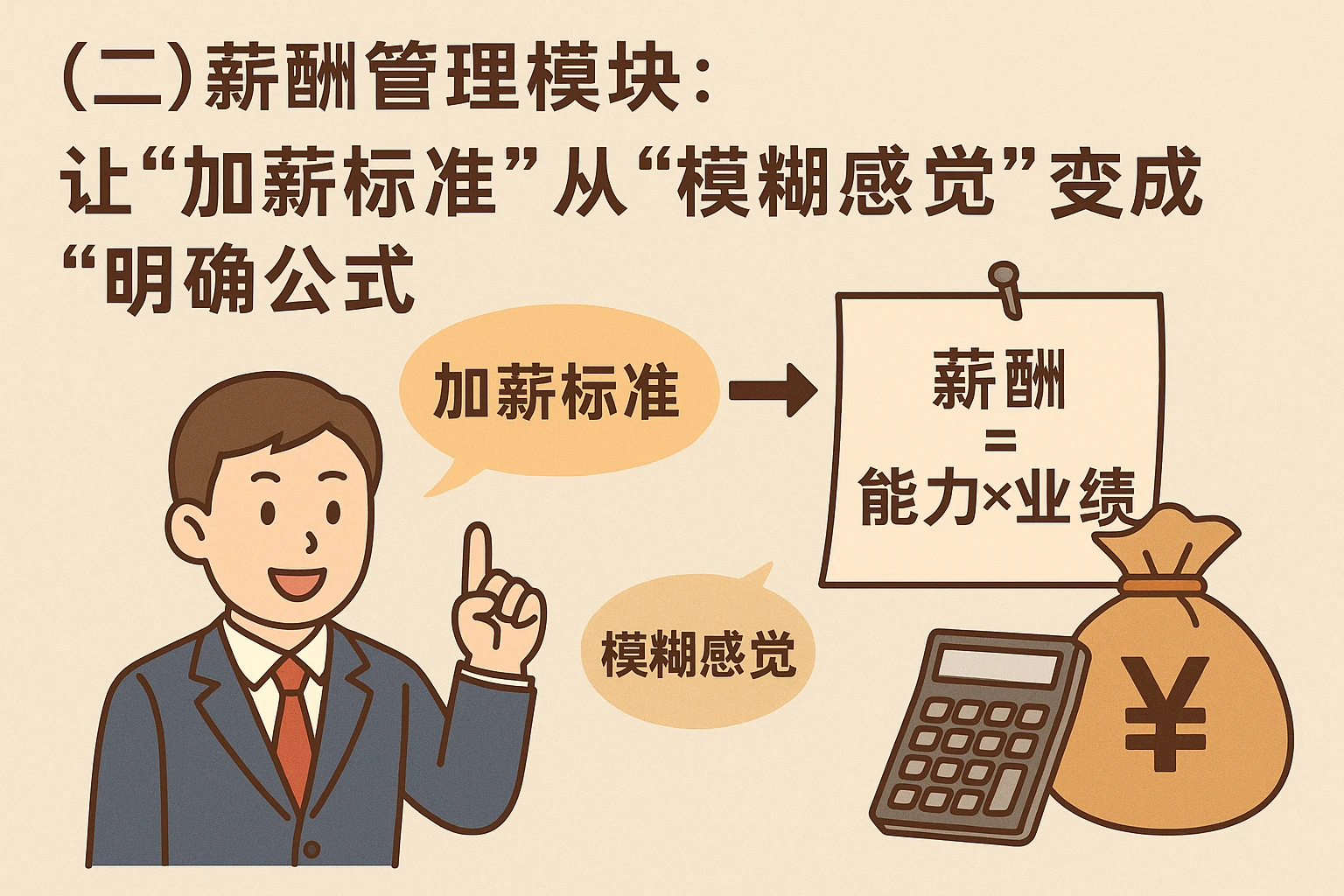 （二）薪酬管理模块：让“加薪标准”从“模糊感觉”变成“明确公式”