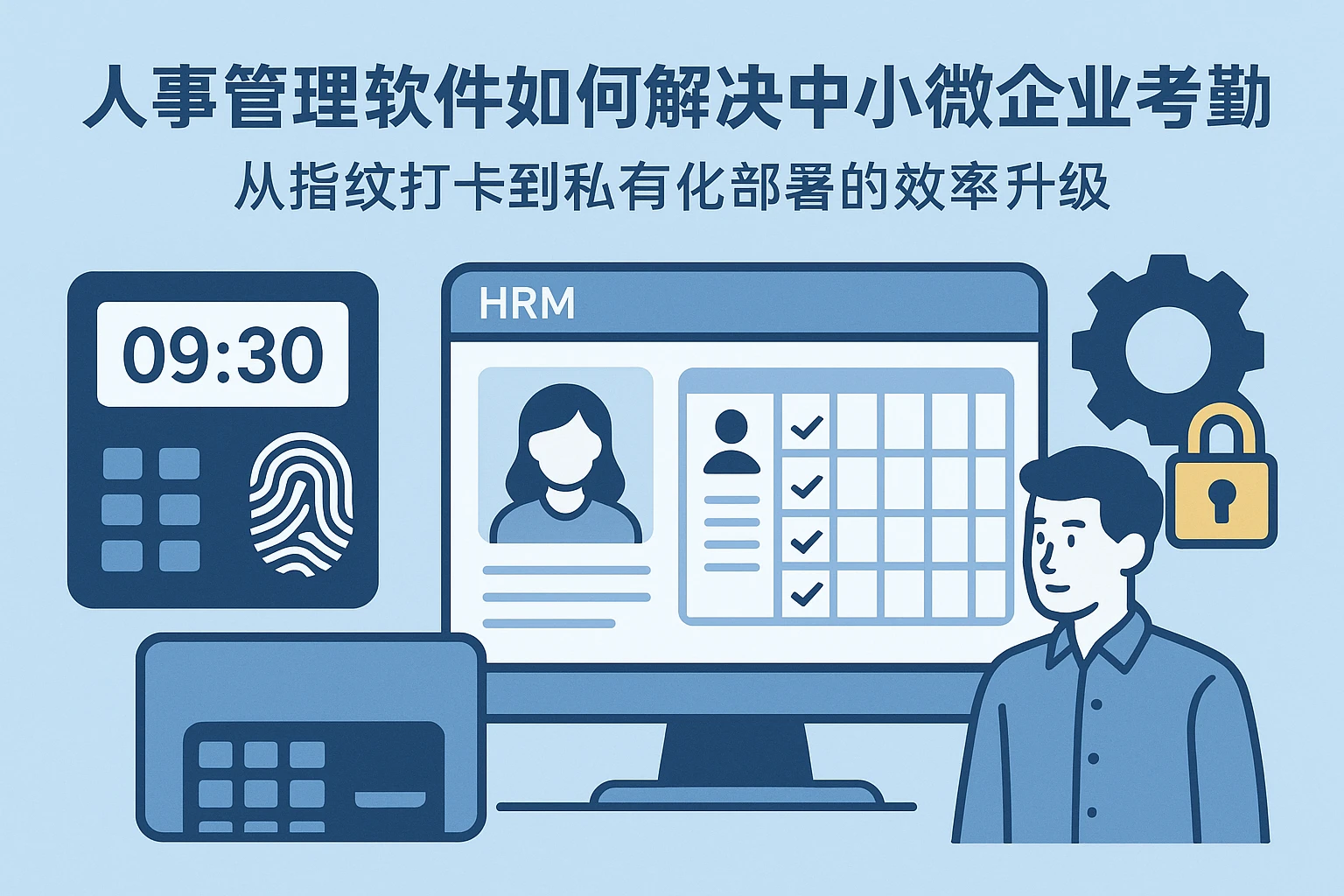人事管理软件如何解决中小微企业考勤痛点？从指纹打卡到私有化部署的效率升级
