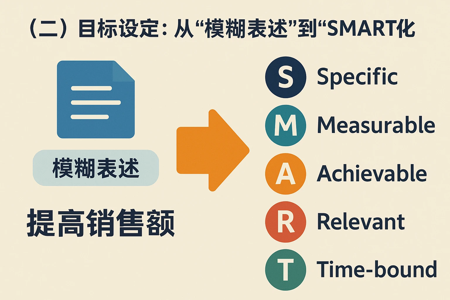 （二）目标设定：从“模糊表述”到“SMART化”