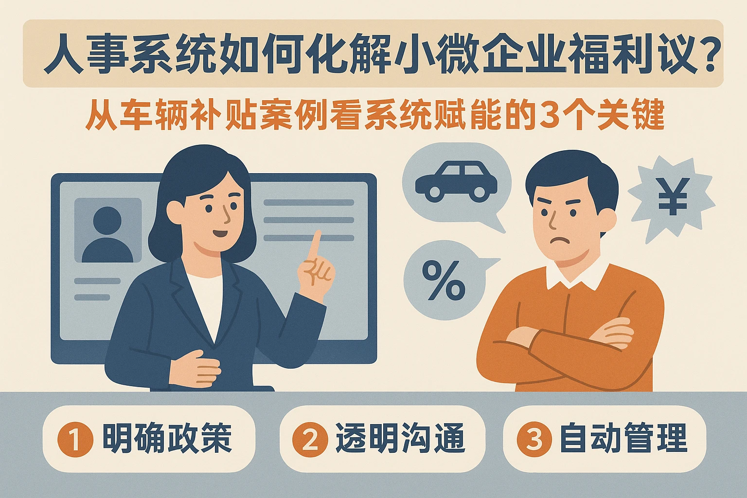 人事系统如何化解小微企业福利争议？从车辆补贴案例看系统赋能的3个关键