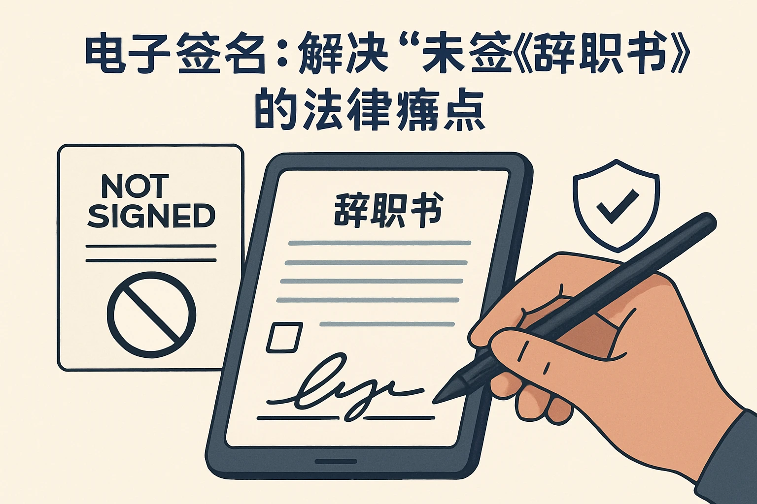 2. 电子签名:解决“未签《辞职书》”的法律痛点