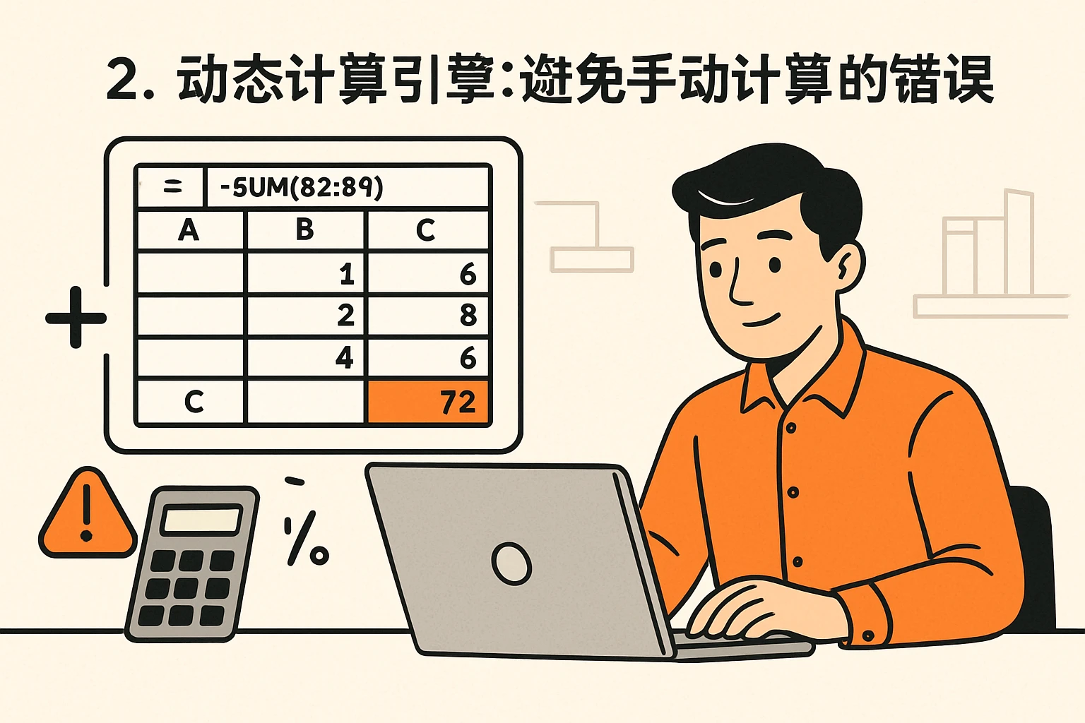 2. 动态计算引擎：避免手动计算的错误