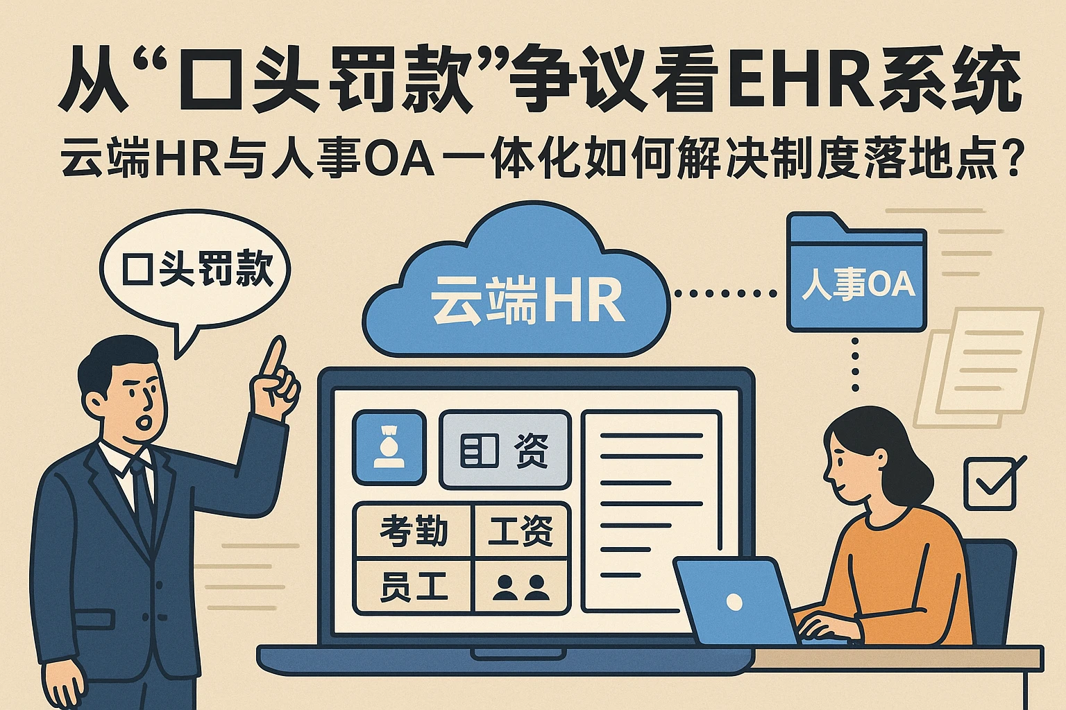 从“口头罚款”争议看EHR系统：云端HR与人事OA一体化如何解决制度落地痛点？