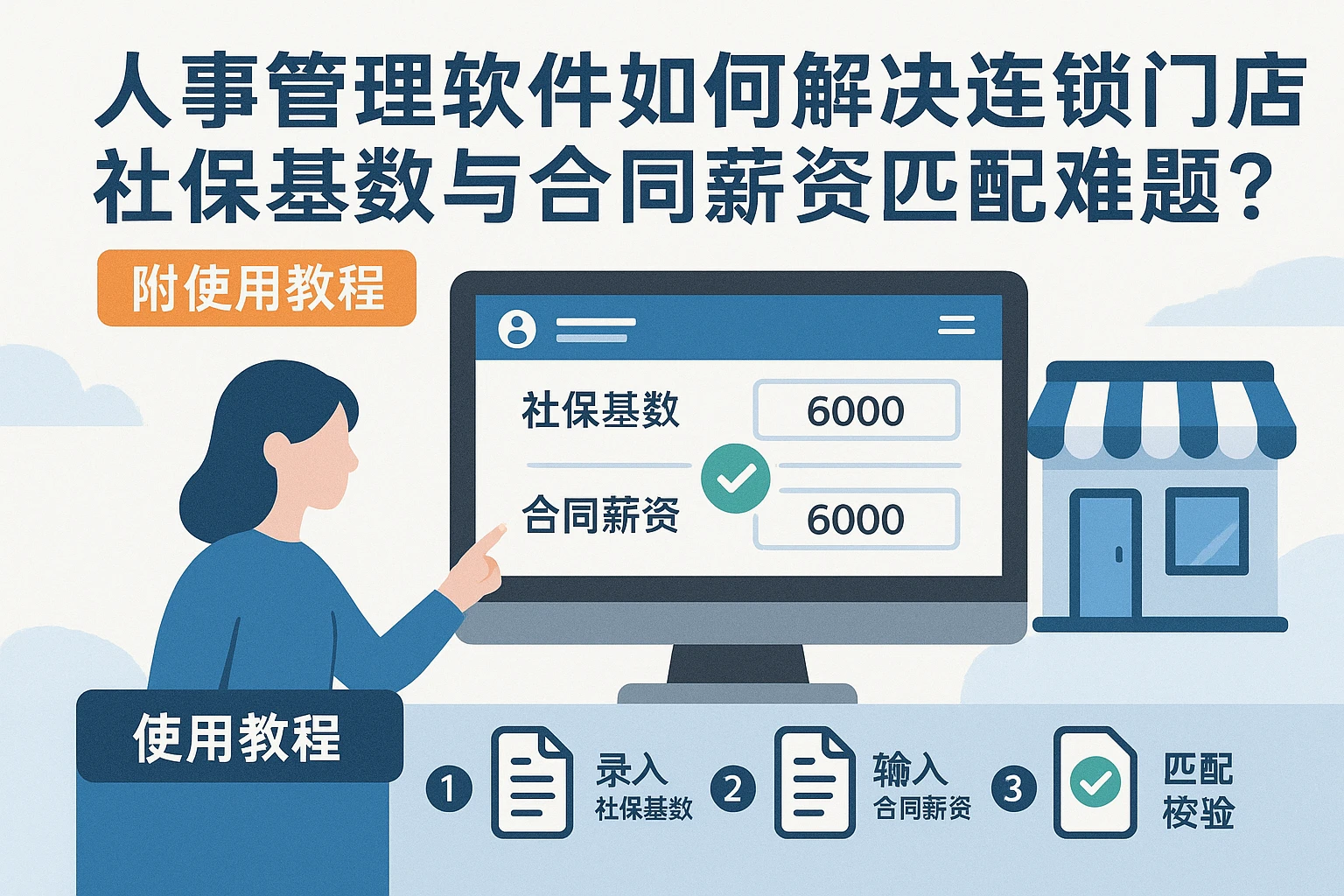 人事管理软件如何解决连锁门店社保基数与合同薪资匹配难题？附使用教程