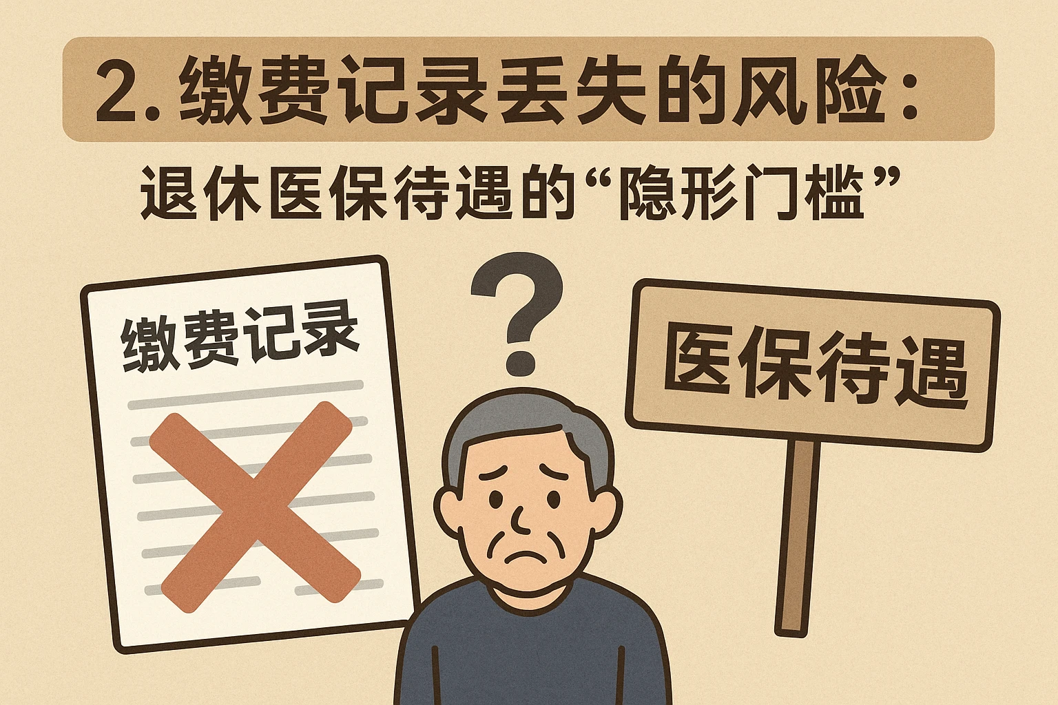 2. 缴费记录丢失的风险：退休医保待遇的“隐形门槛”