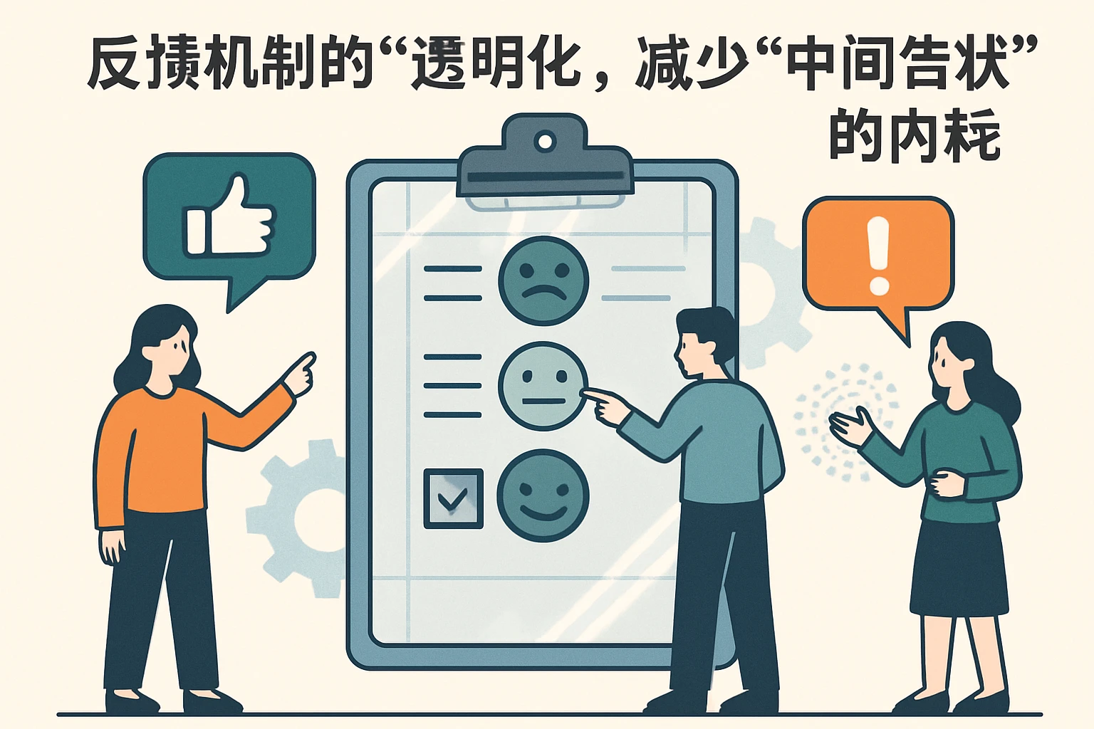 2. 反馈机制的“透明化”，减少“中间告状”的内耗
