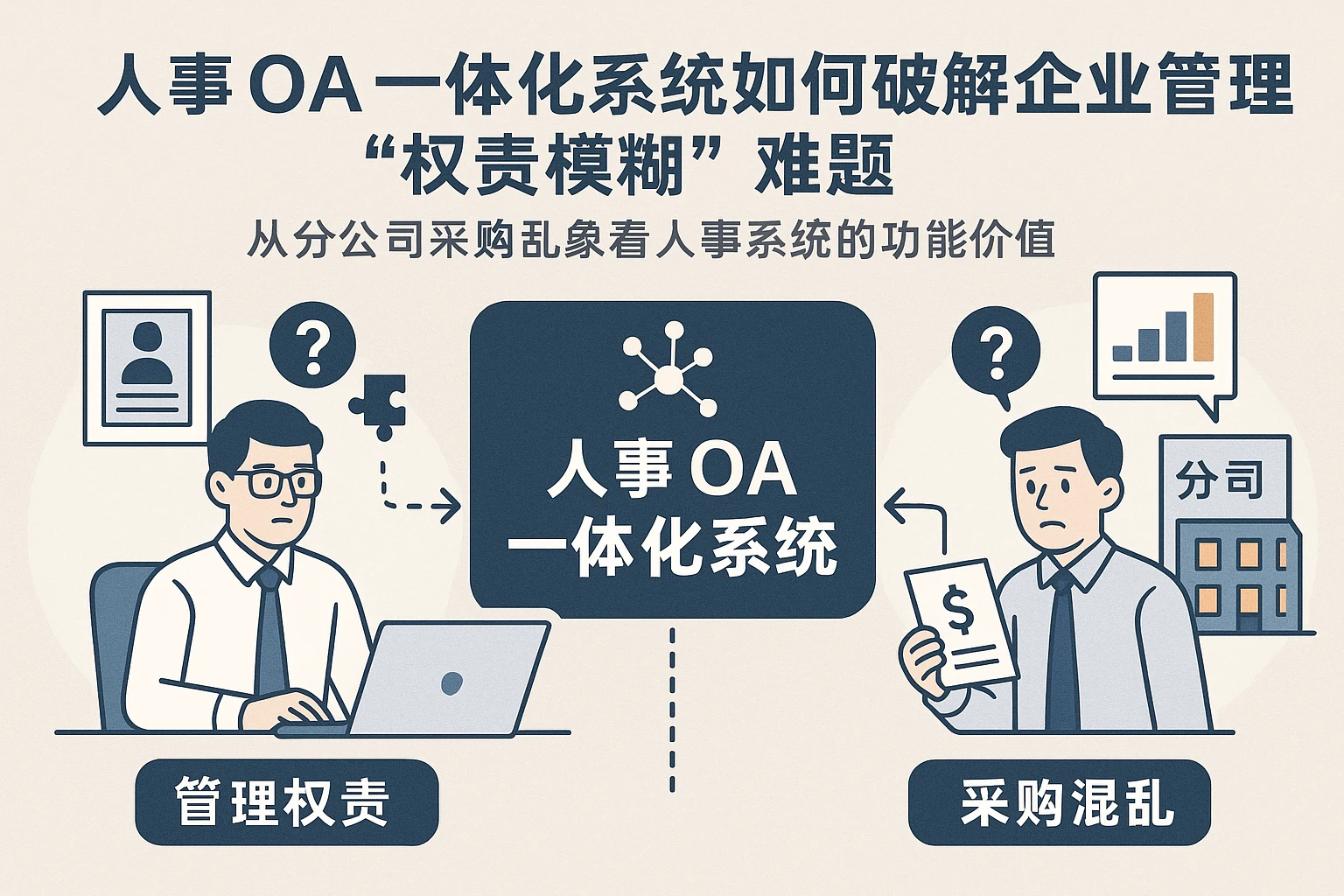 人事OA一体化系统如何破解企业管理中的“权责模糊”难题——从分公司采购乱象看人事系统的功能价值