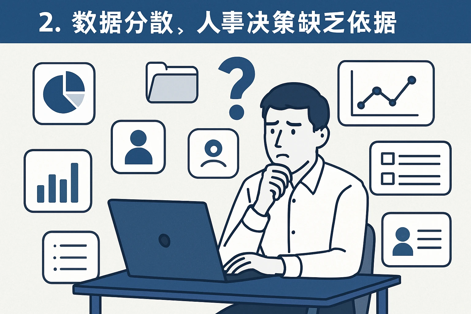 2. 数据分散，人事决策缺乏依据