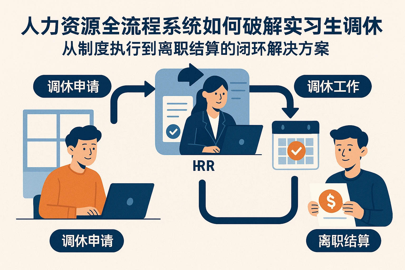 人力资源全流程系统如何破解实习生调休困局？从制度执行到离职结算的闭环解决方案