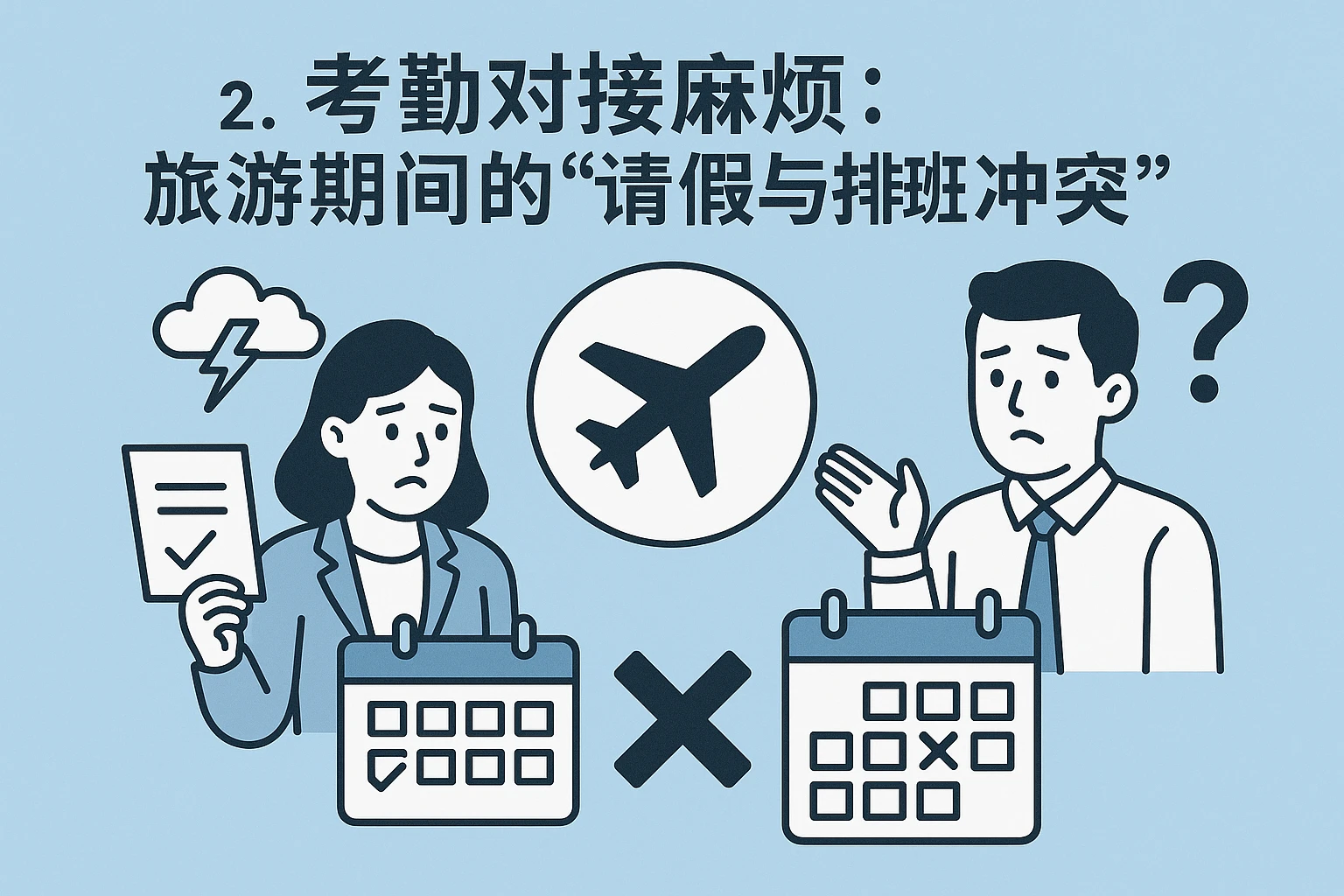 2. 考勤对接麻烦：旅游期间的“请假与排班冲突”