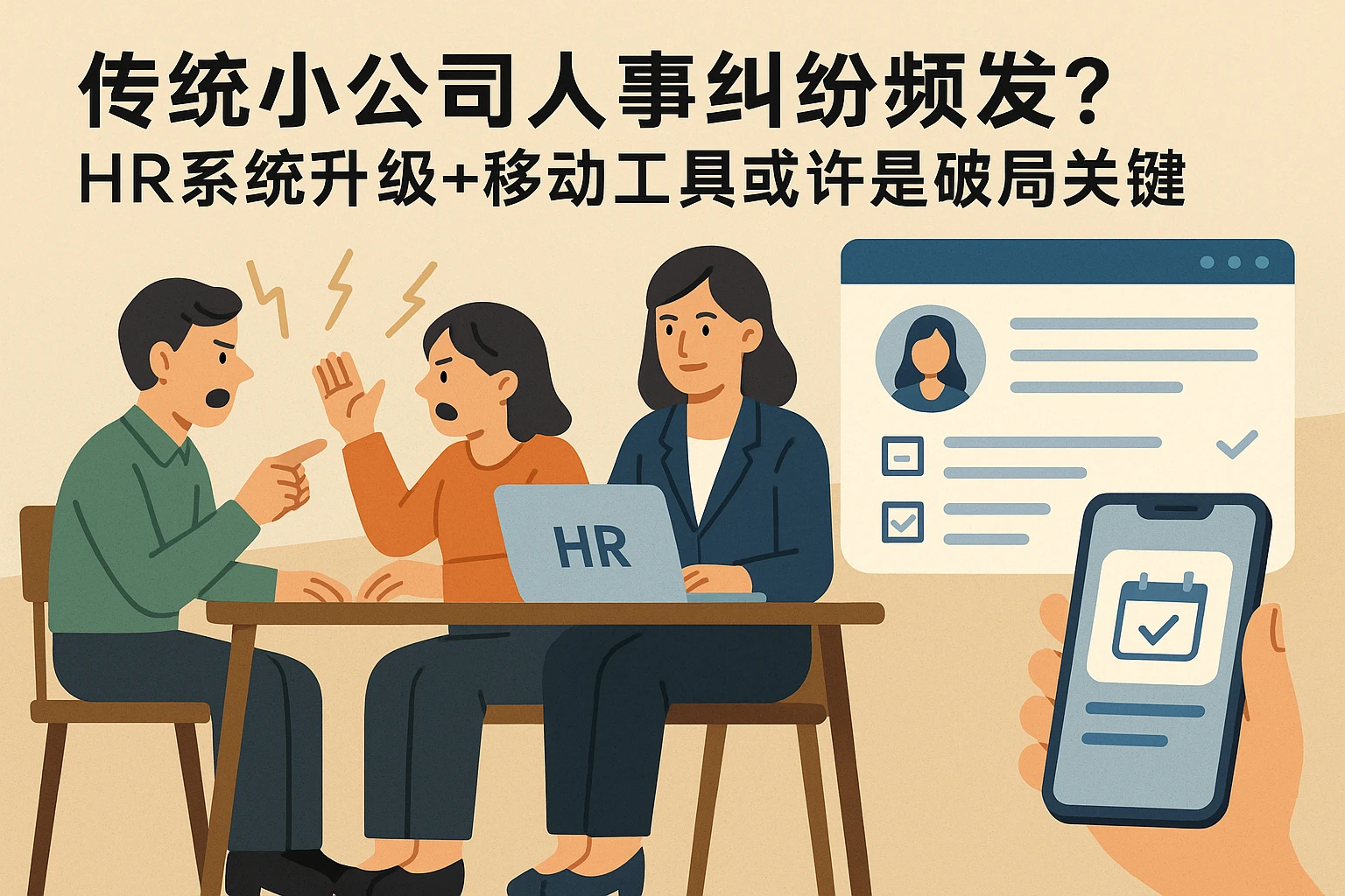 传统小公司人事纠纷频发？HR系统升级+移动工具或许是破局关键