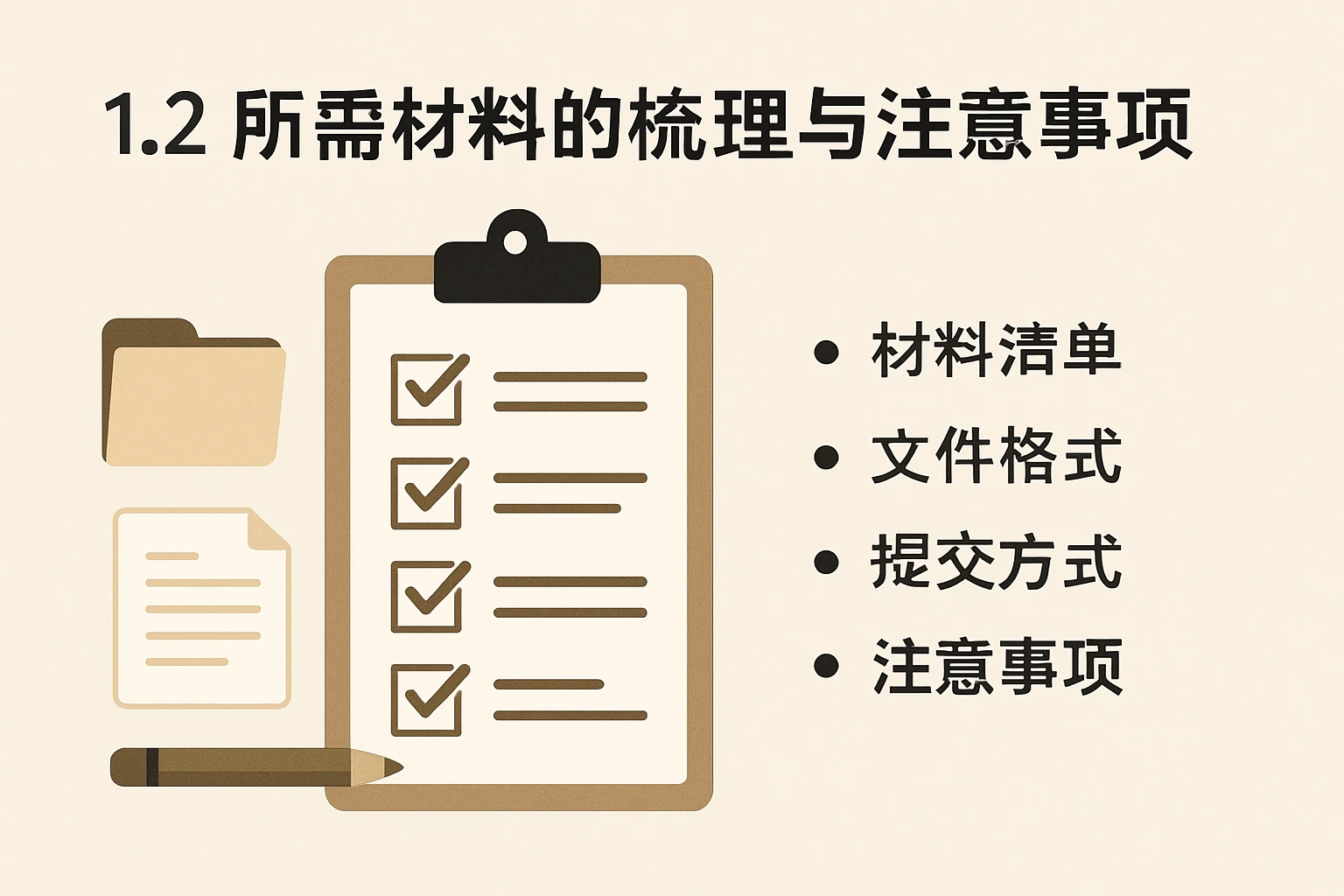 1.2 所需材料的梳理与注意事项