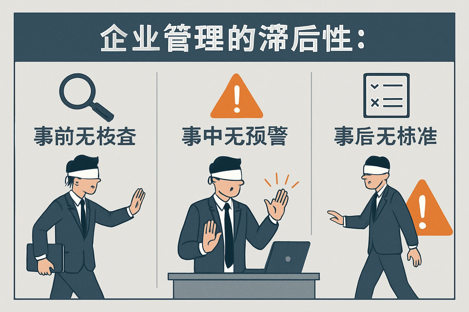 2. 企业管理的滞后性：“事前无核查、事中无预警、事后无标准”的盲区