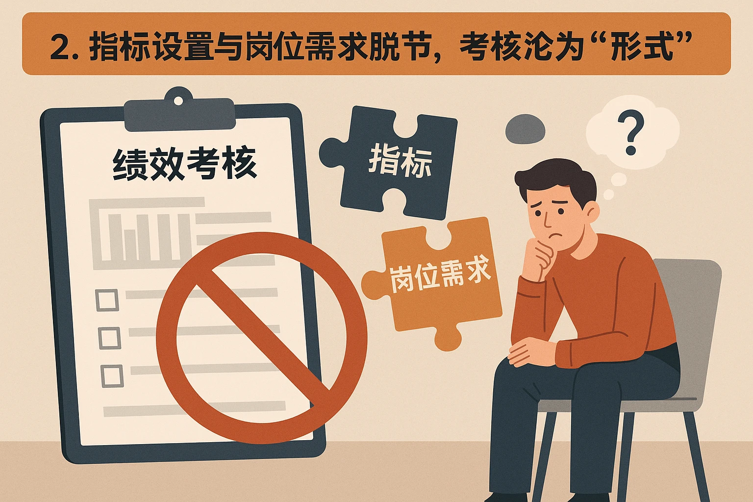 2. 指标设置与岗位需求脱节，考核沦为“形式”
