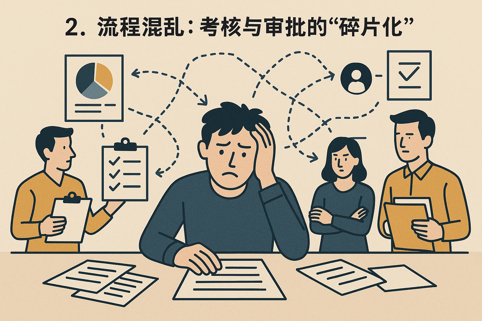 2. 流程混乱：考核与审批的“碎片化”