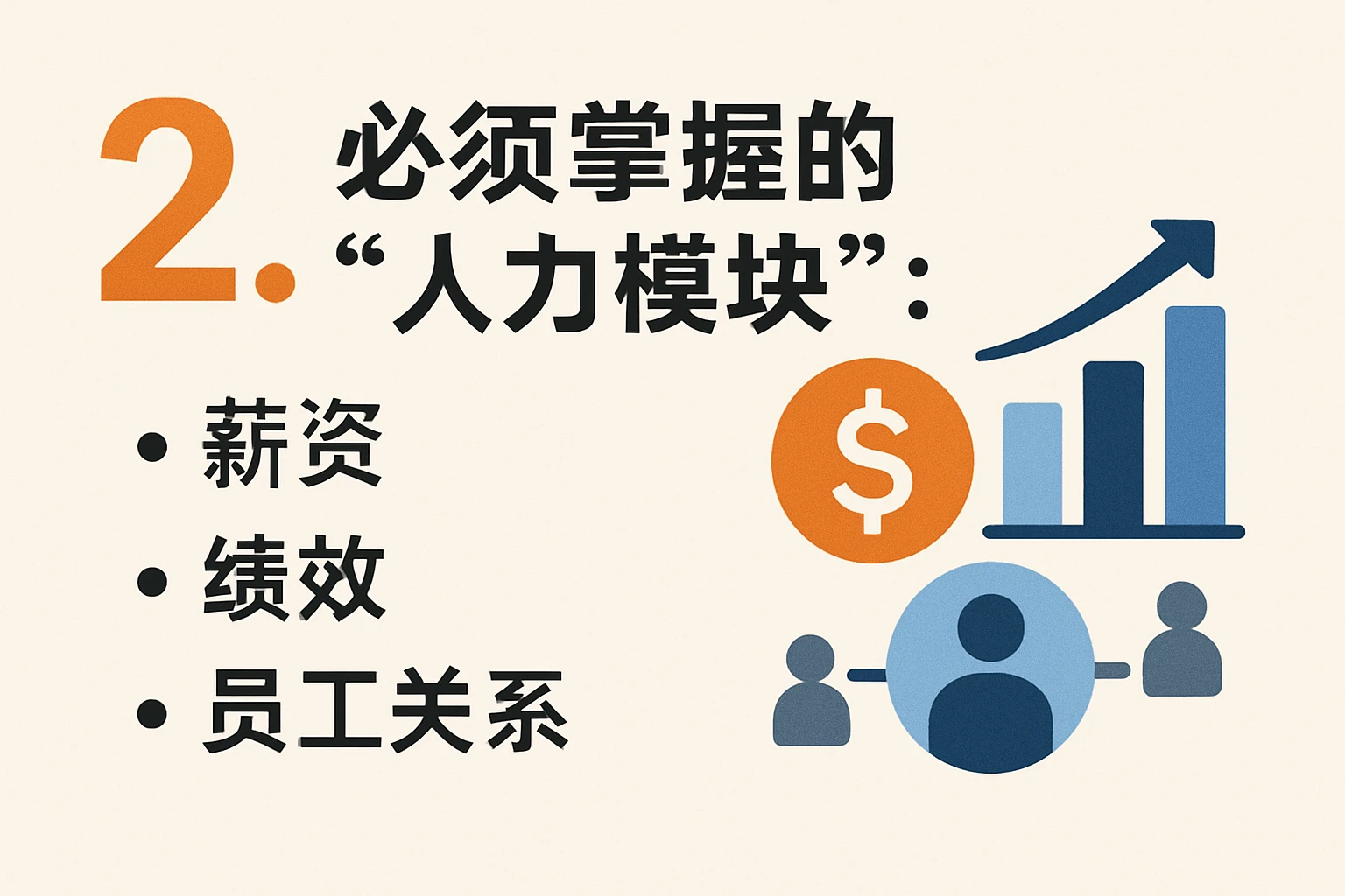 2. 必须掌握的“人力模块”：薪资、绩效、员工关系