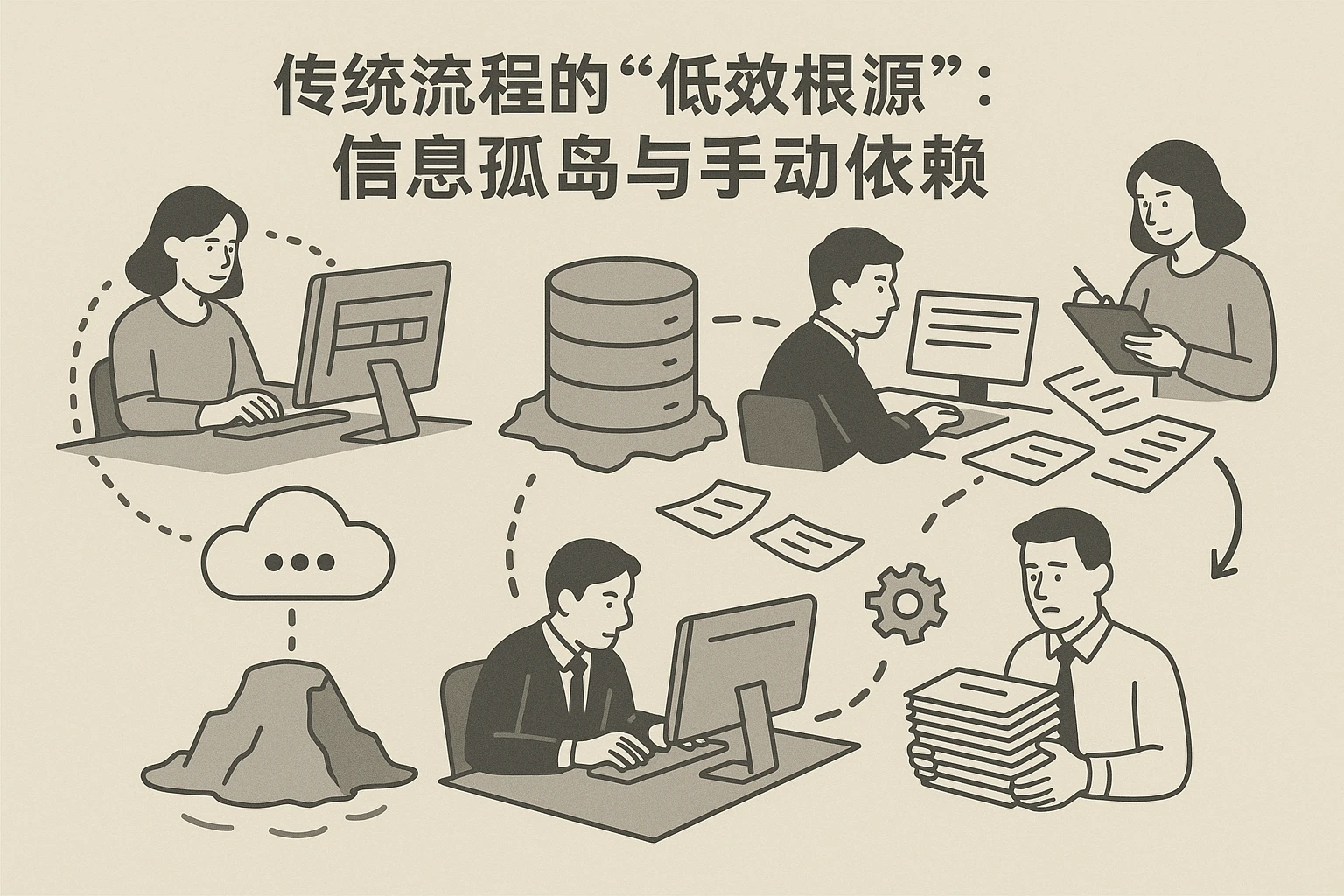 2. 传统流程的“低效根源”：信息孤岛与手动依赖