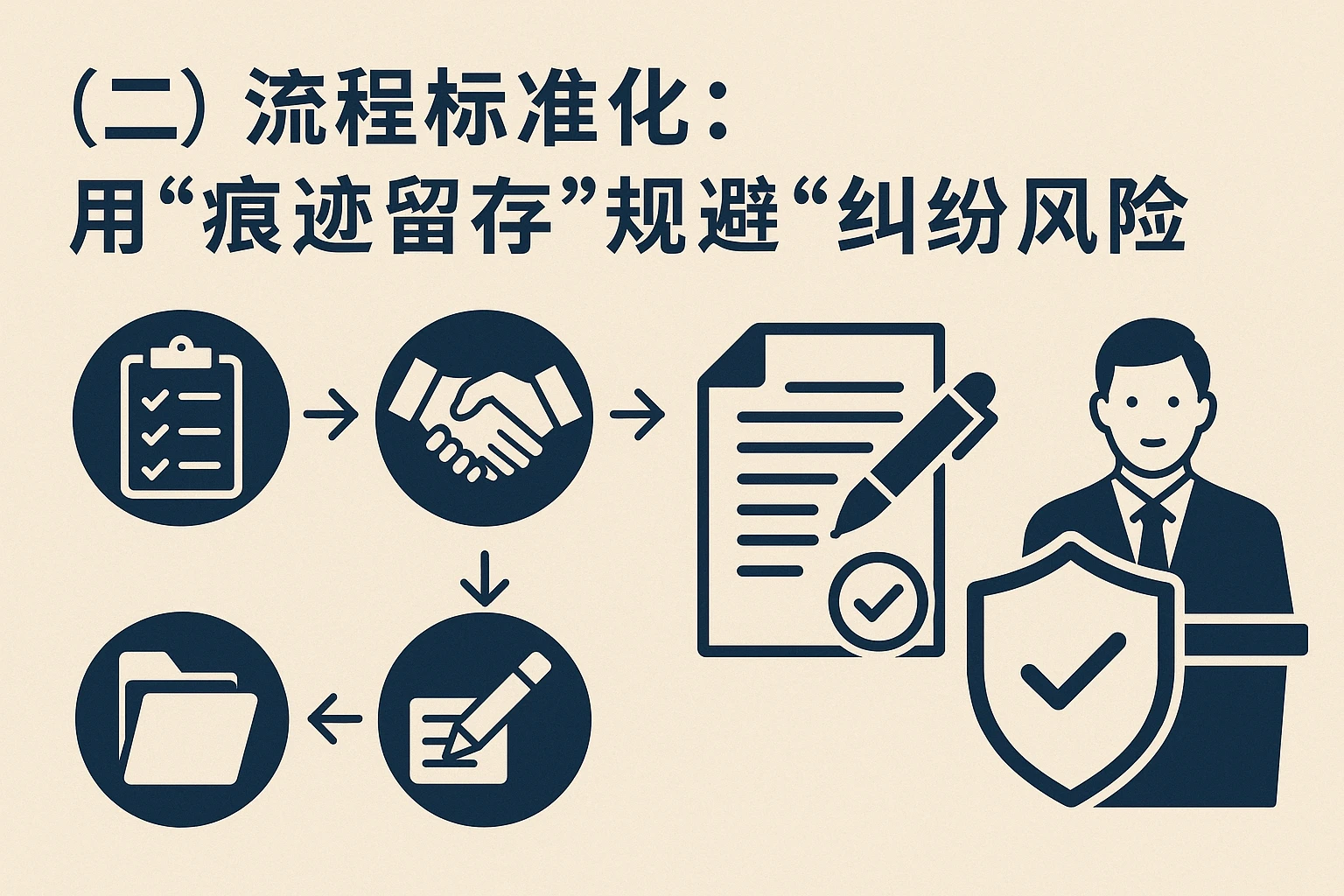 （二）流程标准化：用“痕迹留存”规避“纠纷风险”