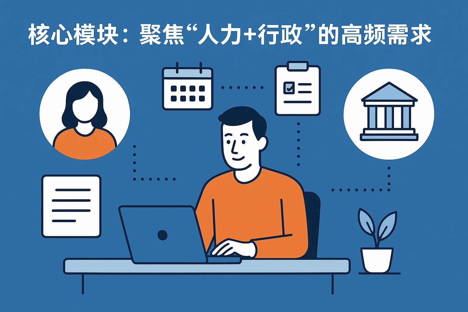 1. 核心模块：聚焦“人力+行政”的高频需求