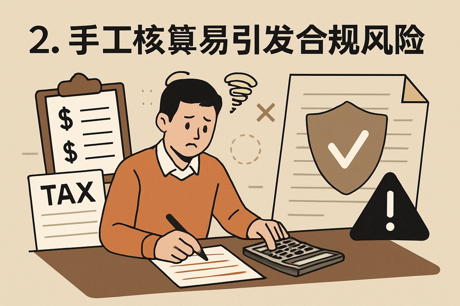 2. 手工核算易引发合规风险