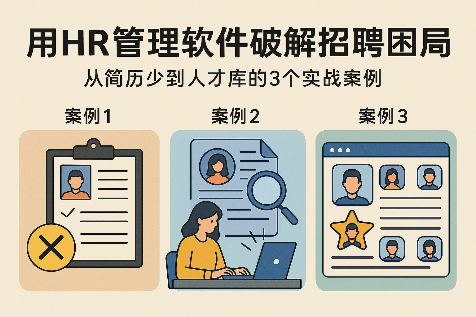 用HR管理软件破解招聘困局：从简历少到人才库的3个实战案例