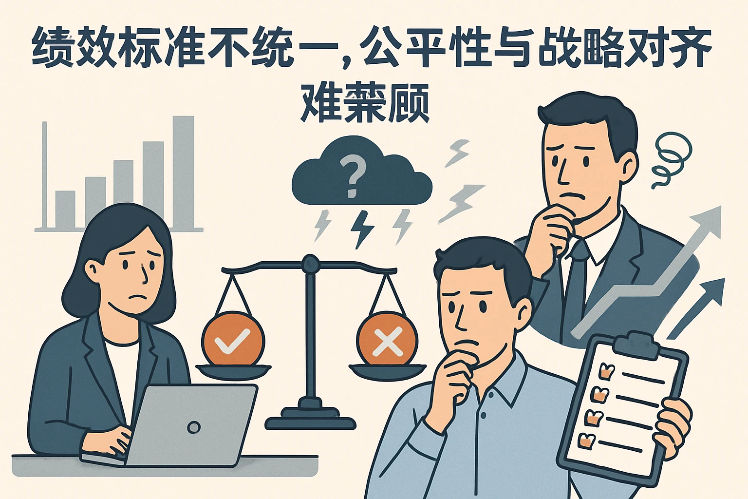 2. 绩效标准不统一，公平性与战略对齐难兼顾