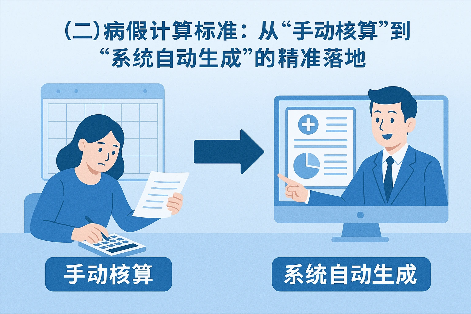 （二）病假计算标准：从“手动核算”到“系统自动生成”的精准落地