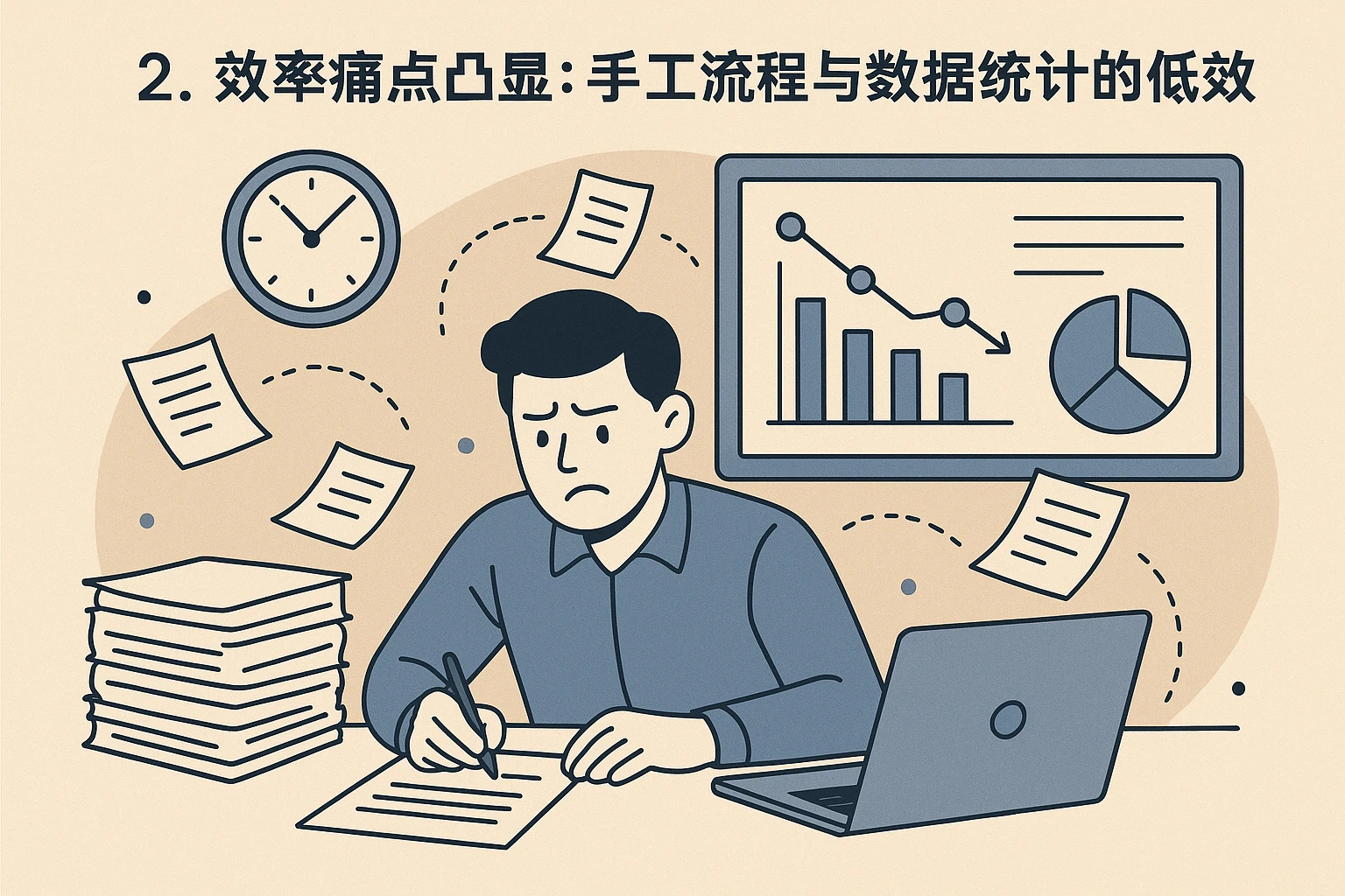 2. 效率痛点凸显：手工流程与数据统计的低效