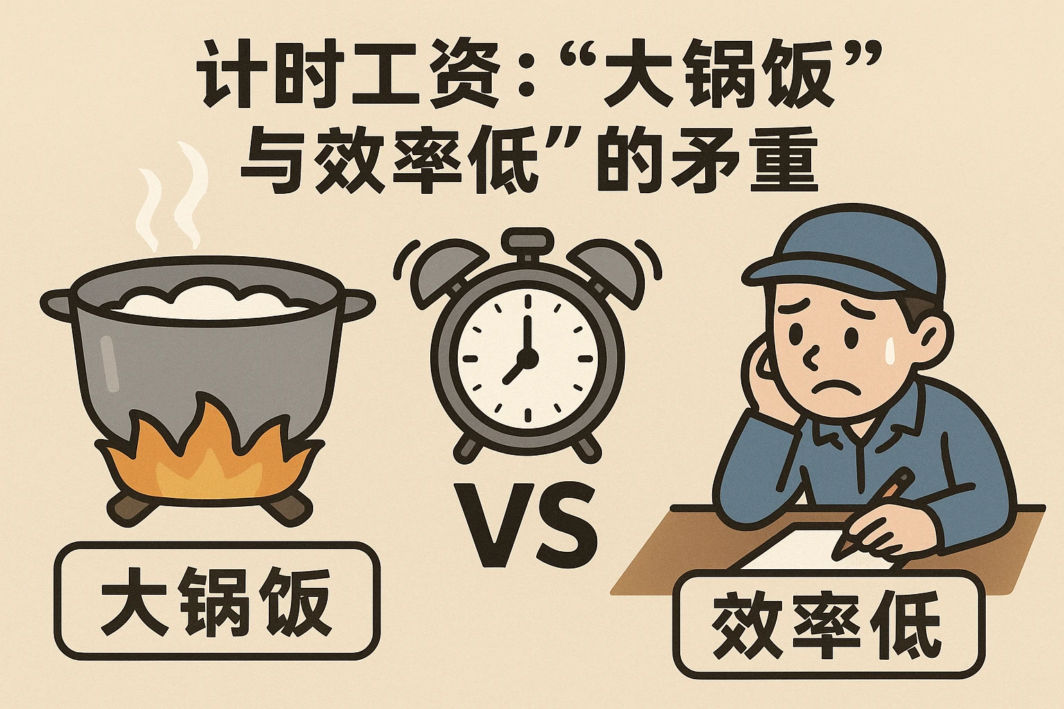 2. 计时工资：“大锅饭”与“效率低”的矛盾