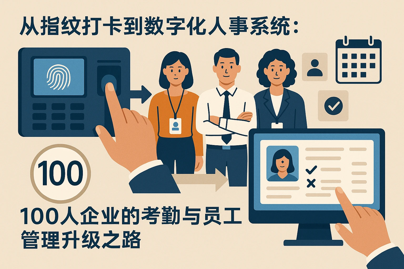 从指纹打卡到数字化人事系统：100人企业的考勤与员工管理升级之路