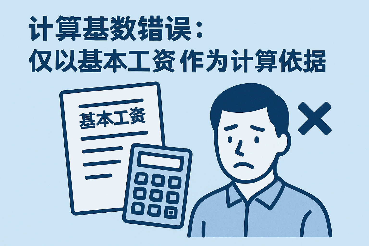 2. 计算基数错误：仅以基本工资作为计算依据