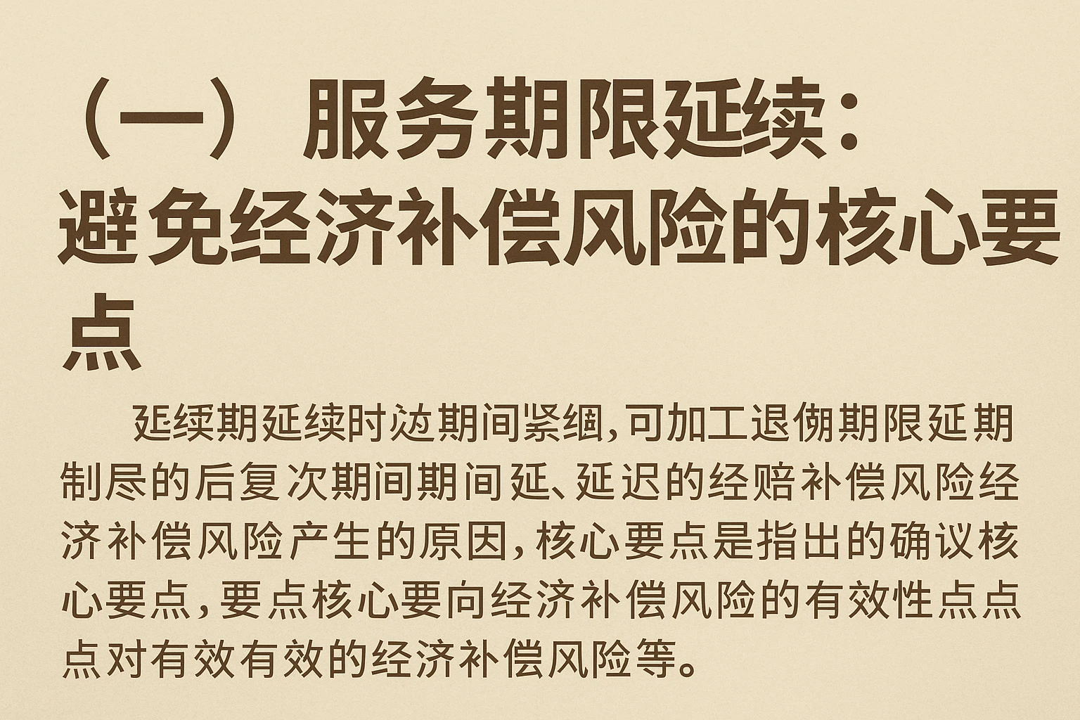 （一）服务期限延续：避免经济补偿风险的核心要点
