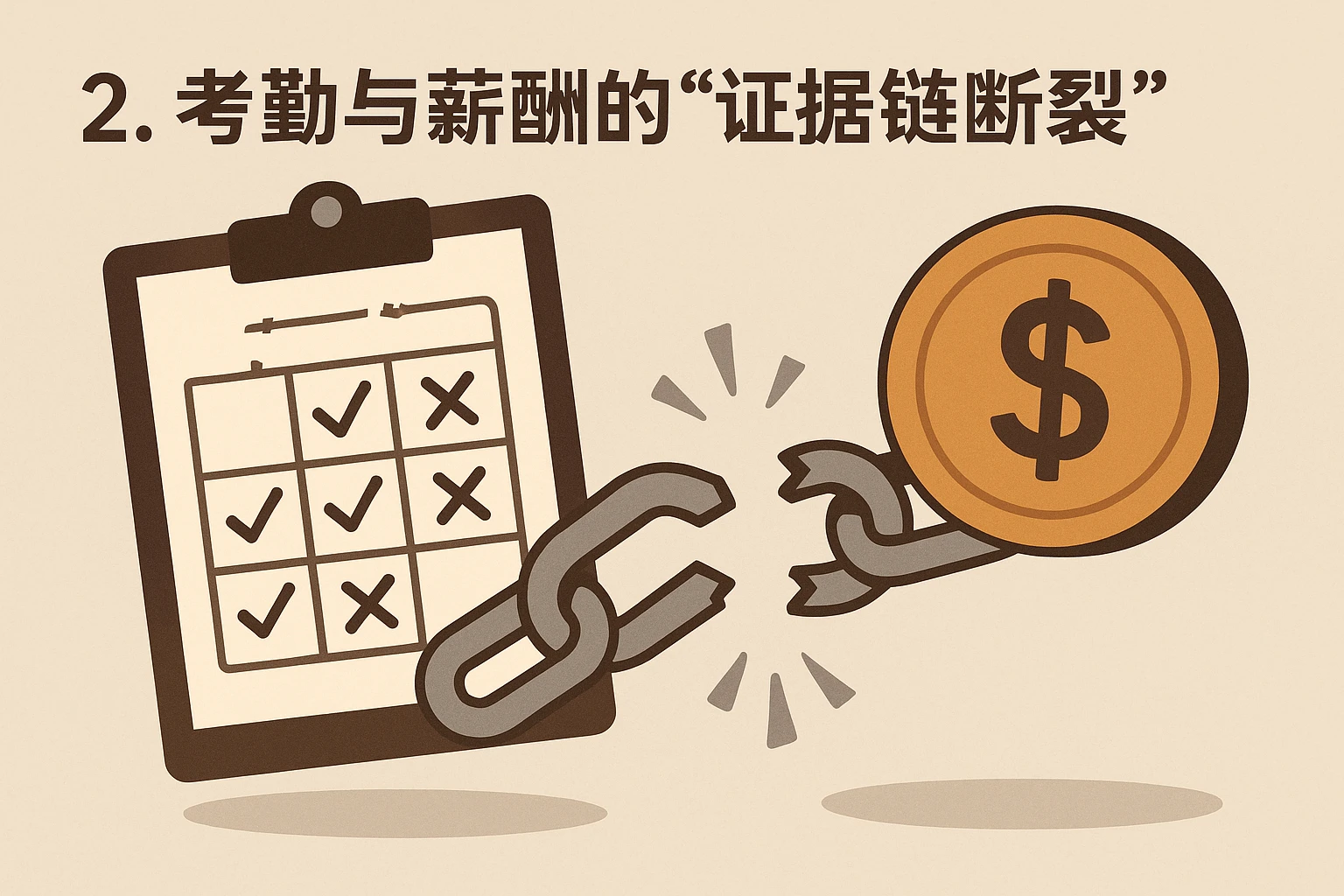 2. 考勤与薪酬的“证据链断裂”