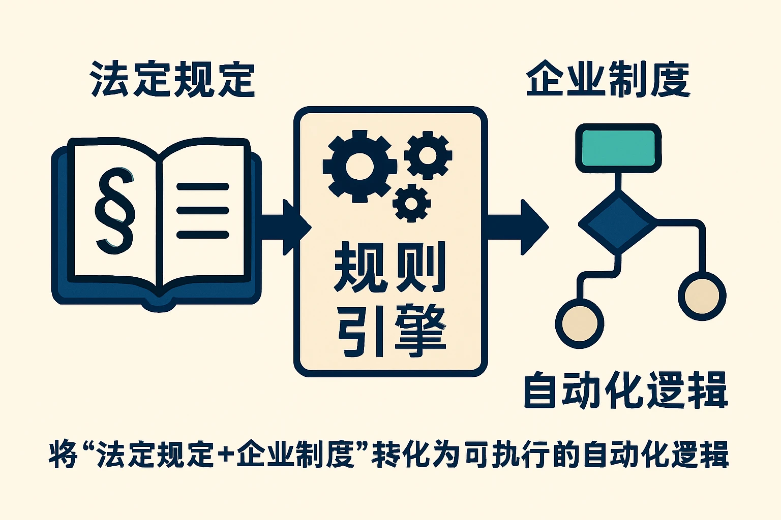 1. 规则引擎：将“法定规定+企业制度”转化为可执行的自动化逻辑