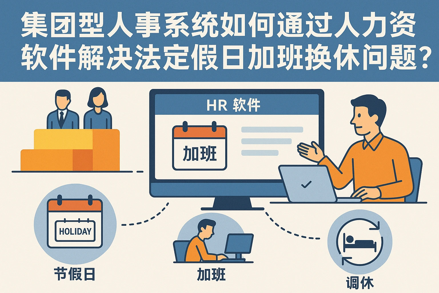 集团型人事系统如何通过人力资源软件解决法定假日加班换休问题？