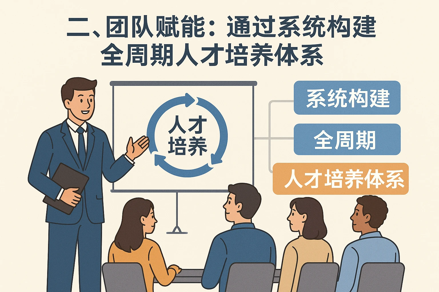 二、团队赋能：通过系统构建全周期人才培养体系