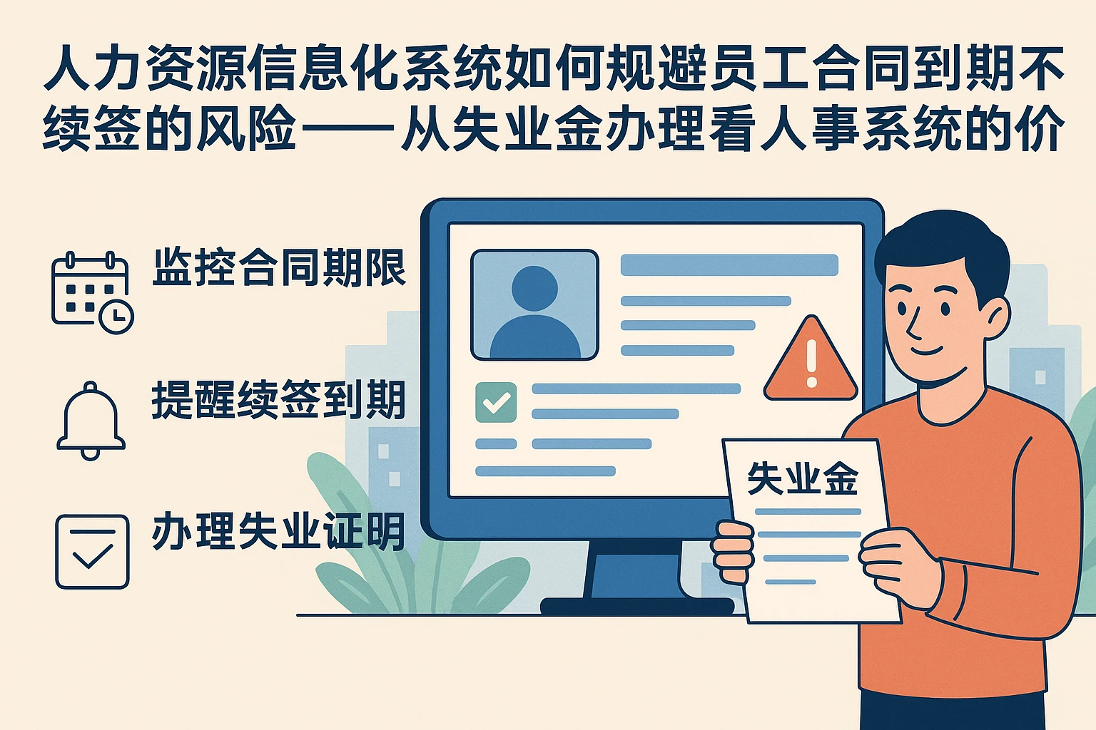 人力资源信息化系统如何规避员工合同到期不续签的风险——从失业金办理看人事系统的价值