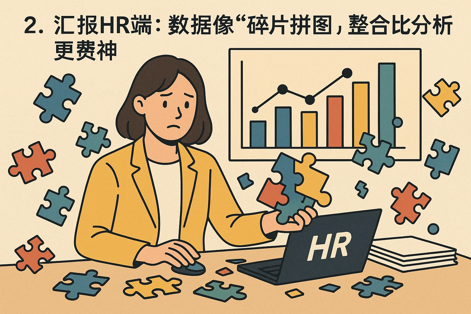 2. 汇报HR端：数据像“碎片拼图”，整合比分析更费神