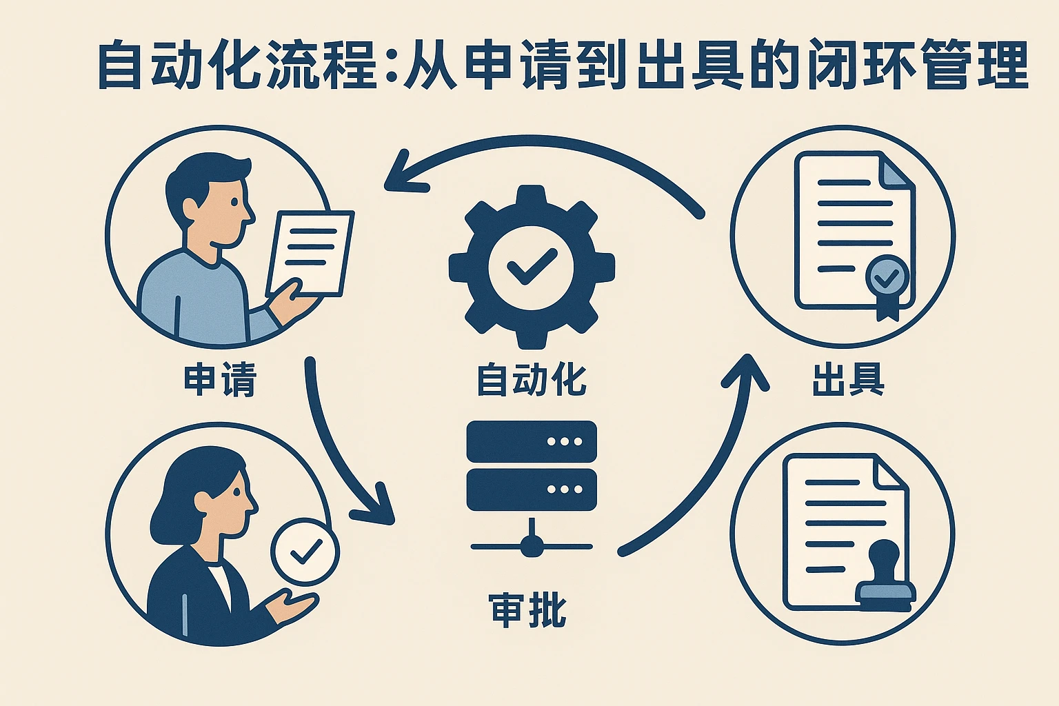 2. 自动化流程：从申请到出具的闭环管理