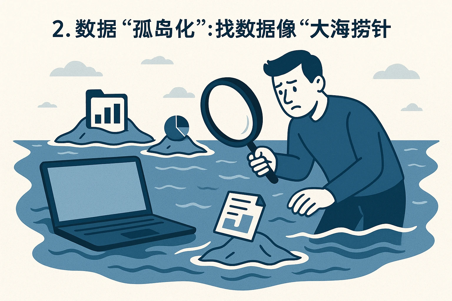2. 数据“孤岛化”：找数据像“大海捞针”